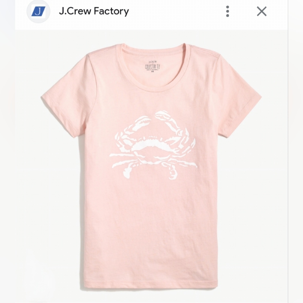 Pink J Crew crab t shirt